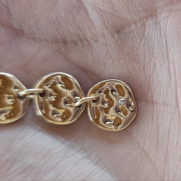 Designer Gold Round Texture Dangle Earrings - Picture 5 of 5